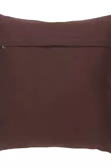Mezposh Motley Chocolate Brown Pure Wool Solid Self Design Tasselled Cushion Cover (16"x16")