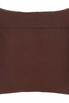 Mezposh Droplet Brown Cotton Velvet Solid Self Design Tasselled Cushion Cover (16"X16")