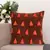 Mezposh Droplet Rust & Orange Cotton Velvet Solid Self Design Tasselled Cushion Cover (16"X16")
