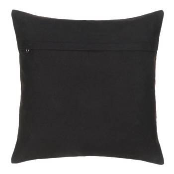 Mezposh Droplet Rust & Orange Cotton Velvet Solid Self Design Tasselled Cushion Cover (16"X16") 2