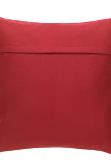Mezposh Motley Maroon Cotton Corduroy Striped Pompom Cushion Cover (16"x16")