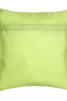 Mezposh Rasta Parrot Green Polyester Checked Quilted Cushion Cover (16"x16")