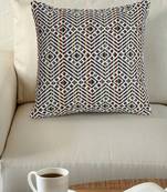 Mezposh Acoustic Natural & Multi Cotton Jacquard Textured Cushion Cover (16"x16")