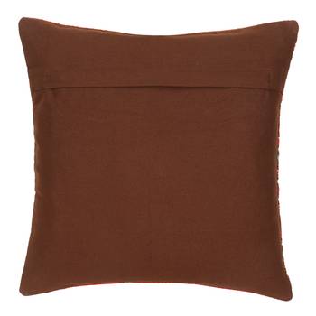 Mezposh Stave Brown & Multi Acrylic Jacquard Textured Cushion Cover (16"x16") 2