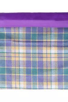 Mezposh Maverick Purple & Yellow Polycotton Canvas 6 Seater Checked Table Runner with Textured (180x40 cm)