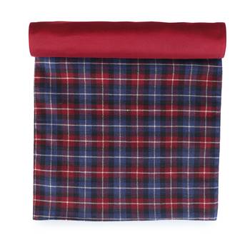 Mezposh Maverick Red & Blue Polycotton Canvas 6 Seater Checked Table Runner with Textured (180x40 cm) 2