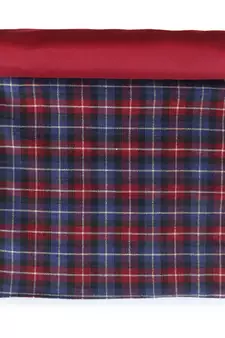 Mezposh Maverick Red & Blue Polycotton Canvas 6 Seater Checked Table Runner with Textured (180x40 cm)
