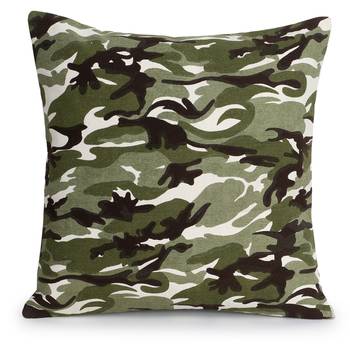 Mezposh Nomad Green & Multi Cotton Canvas Camouflage Print Cushion Cover (16"x16") (Set of 2) 2
