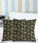 Mezposh Nomad Multi Cotton Canvas Camouflage Print Cushion Cover (16"x16") (Set of 2)
