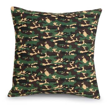Mezposh Nomad Multi Cotton Canvas Camouflage Print Cushion Cover (16"x16") (Set of 2) 2