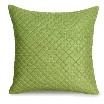 Mezposh Rasta Parrot Green Polyester Checked Quilted Cushion Cover (16"x16") (Set of 2) 2