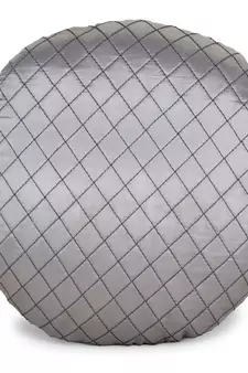 Mezposh Rasta Grey Satin (Polyester) Checked Quilted Cushion Cover (12") (Set of 2)