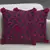 Mezposh Nomad Pink & Black Polyester Jacquard Quirky Pompom Cushion Cover (16"x16") (Set of 2)