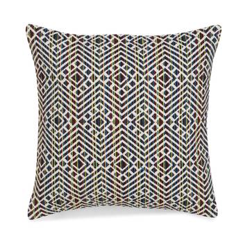 Mezposh Acoustic Natural & Multi Cotton Jacquard Textured Cushion Cover (16"x16") (Set of 2) 2