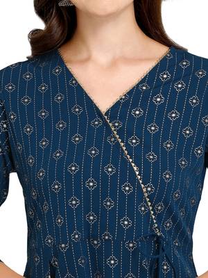 Blue printed crepe kurtas-and-kurtis 4