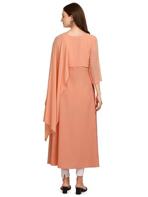 Peach printed crepe kurtas-and-kurtis 2