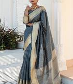 Pink woven paithani silk saree with blouse