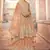Peach embroidered net salwar