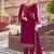 Magenta embroidered georgette salwar
