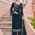 Navy blue embroidered georgette salwar