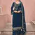 Navy blue embroidered georgette salwar