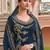 Navy blue embroidered georgette salwar