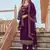 Purple embroidered georgette salwar