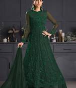 Green embroidered net salwar