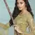 Olive embroidered net salwar