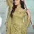 Olive embroidered net salwar
