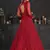 Red embroidered net salwar