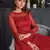 Red embroidered net salwar