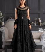 Black embroidered net salwar