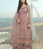 Pink embroidered net salwar