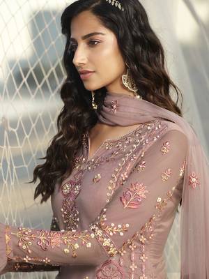 Pink embroidered net salwar 2