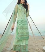 Green embroidered net salwar