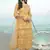 Yellow embroidered net salwar