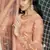 Peach embroidered net salwar