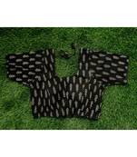 Black Colored Ikat printed Desinger Cotton Fabric Blouse