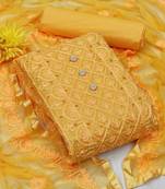 Yellow aari cotton salwar