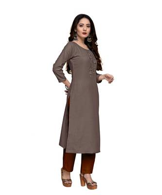 Silver cotton embroidered stitched   kurti 4