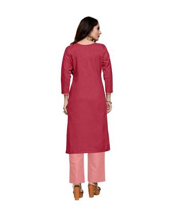 Pink cotton embroidered stitched   kurti 2
