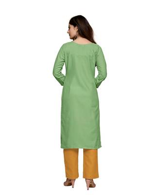 Green cotton embroidered stitched   kurti 5