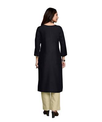 Black cotton embroidered stitched   kurti 5
