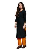 Black cotton embroidered stitched   kurti
