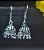 Fancy Designer Small Ethnic Silver Oxidised jhumkas Earrings