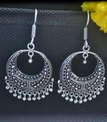 Fancy Designer Ethnic oxidised Silver jhumkas Earrings