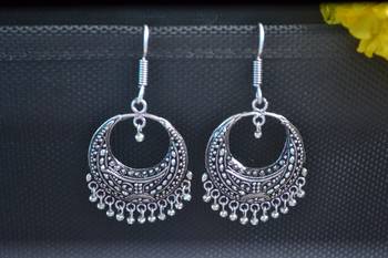 Fancy Designer Ethnic oxidised Silver jhumkas Earrings 3