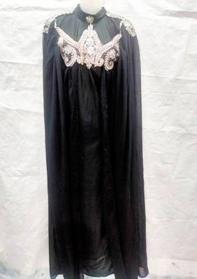 Black embroidered georgette abaya 1