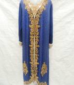 Blue embroidered georgette farasha